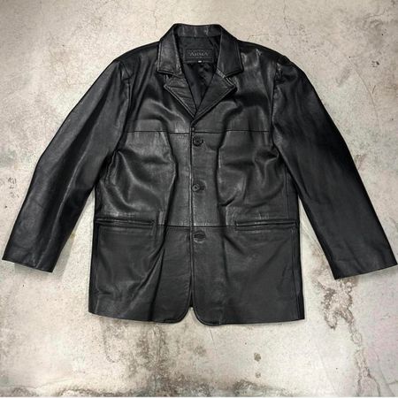 Vintage leather coat black