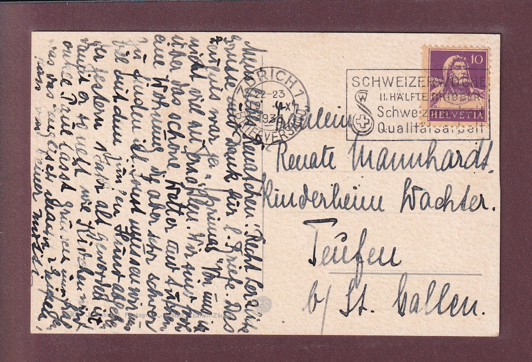 Cartoline postali: REIFF AHREN - CHAMP DE BLE - 1933 – Usato da Pully venduto da nicecards 1