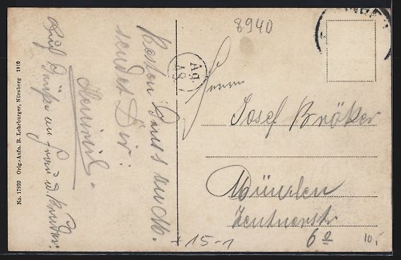 Cartoline postali: Memmingen, Memminger Mau, Ballon mit Mon – Usato da Berlin venduto da bartko-reher 1