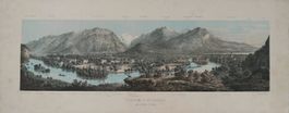 Interlaken Panorama Tonlithographie von Fischer 1860