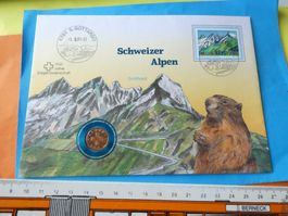 Schweiz 2001, Schweizer  Alpen Gotthard, Münzbrief