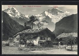 Wilderswyl, Partie mit Haus vor Mönch u
