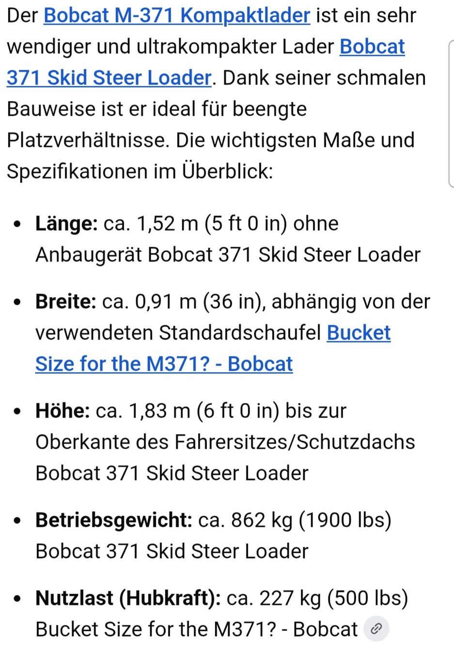 Bobcat Chargeur de ferme: Bobcat Kompaktlader M371 – D'occasion à Melchnau par set_69fv 3