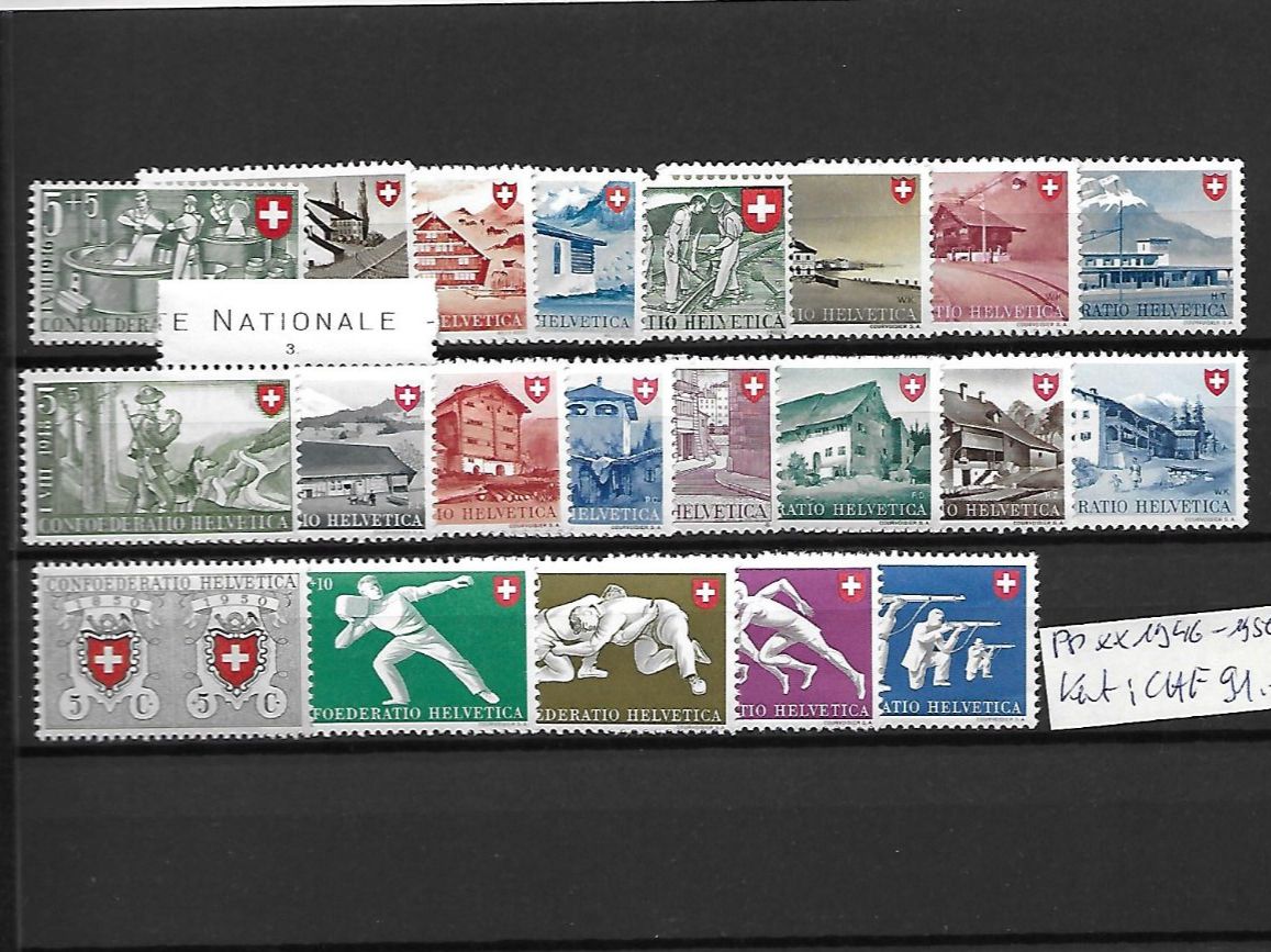 Tutti i francobolli: PP 1946 - 1951 ** Kat: CHF 91.- – Nuovo (secondo la descrizione) da Basel venduto da Ilp