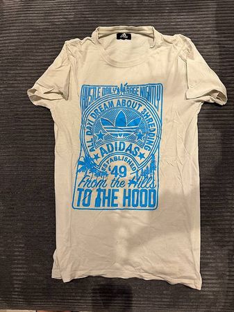 Adidas T-Shirt Herren beige Gr. M Vintage-Print