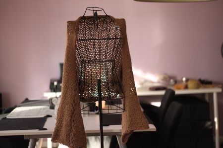 Alpaka strick Bolero Strickjacke hazelnut braun onesize neu