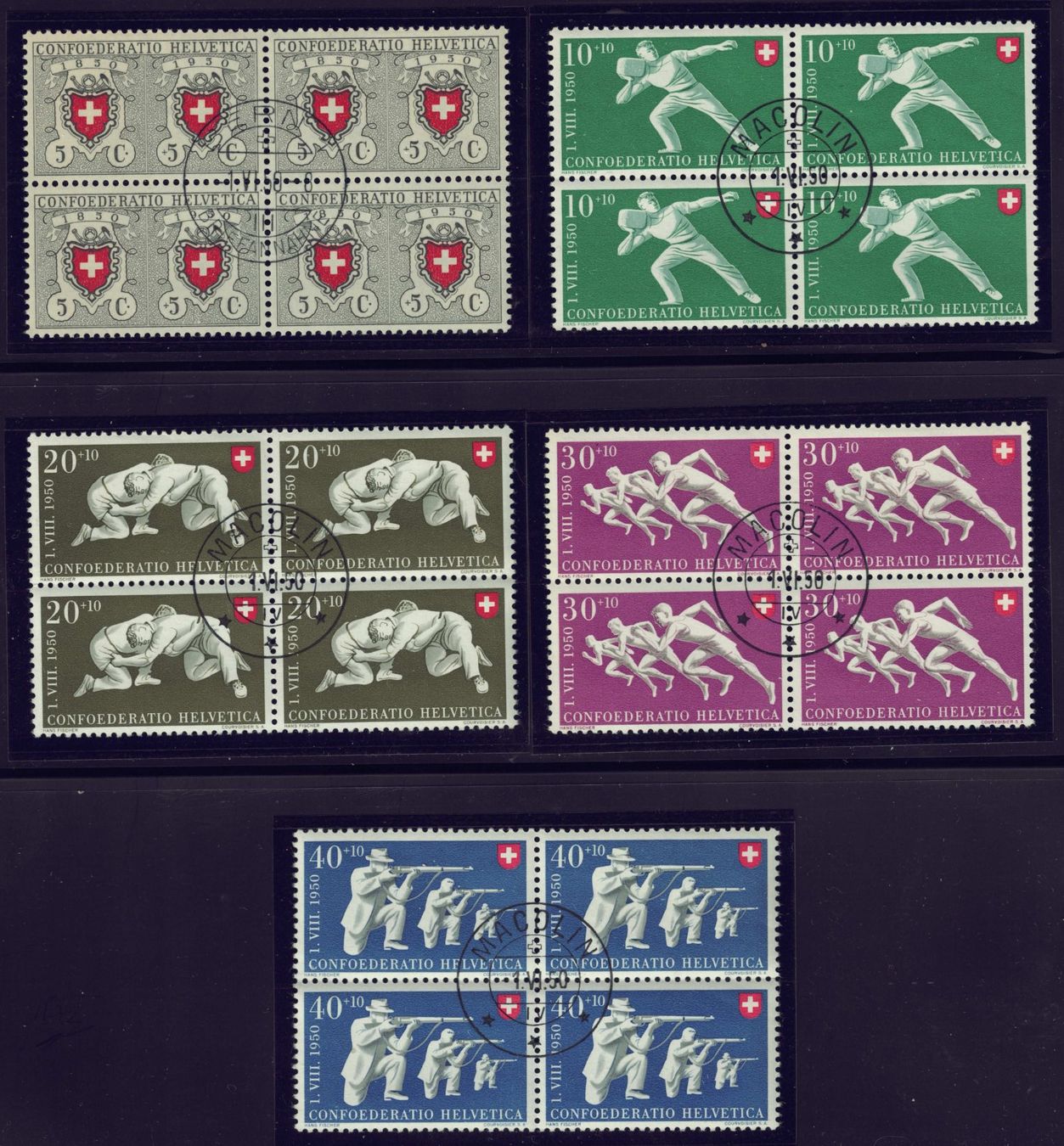 PP 1950, B46- B50, 4er Blockserie, Orts - ET 01.06.1950 (Gebraucht) in ...