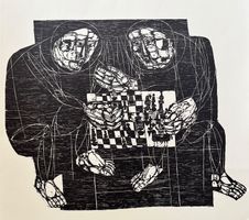 Hanno Edelmann (1923-2013)  Grösse 40x40cm HOLZSCHNITTE