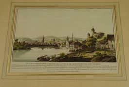 SCHAFFHAUSEN, ALTKOLORIERTE UMRISSRADIERUNG UM 1780