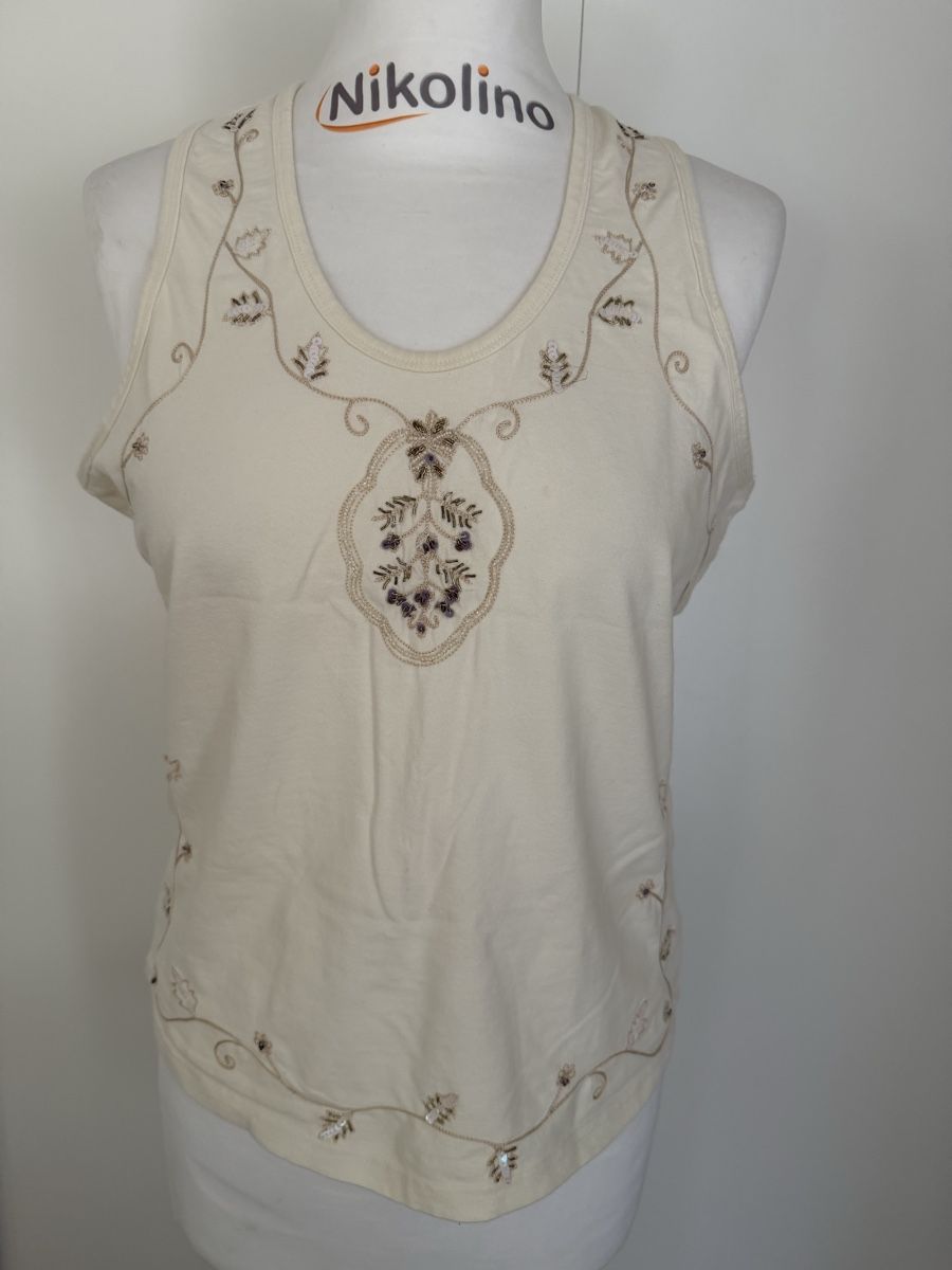 Tops: Tanktop bestickt creme 95% Baumwolle – Gebraucht aus Winterthur von tat_ky5h