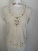 Tanktop bestickt creme 95% Baumwolle