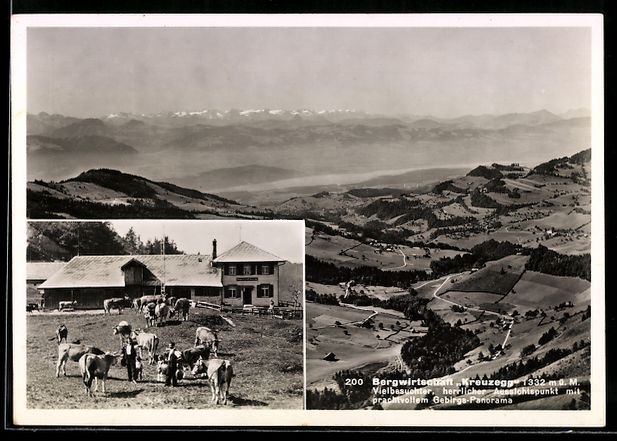 Cartoline postali: Libingen, Bergwirtschaft Kreuzegg, Aussi – Usato da Berlin venduto da bartko-reher