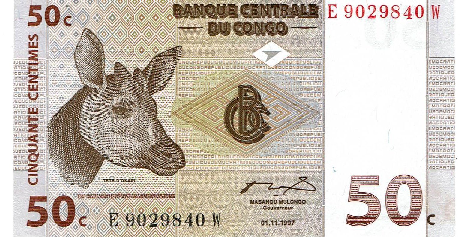 Banconote: Kongo 50 Cents 1997 Serie E UNZ – Nuovo (secondo la descrizione) da Steffisburg venduto da ber_8htf