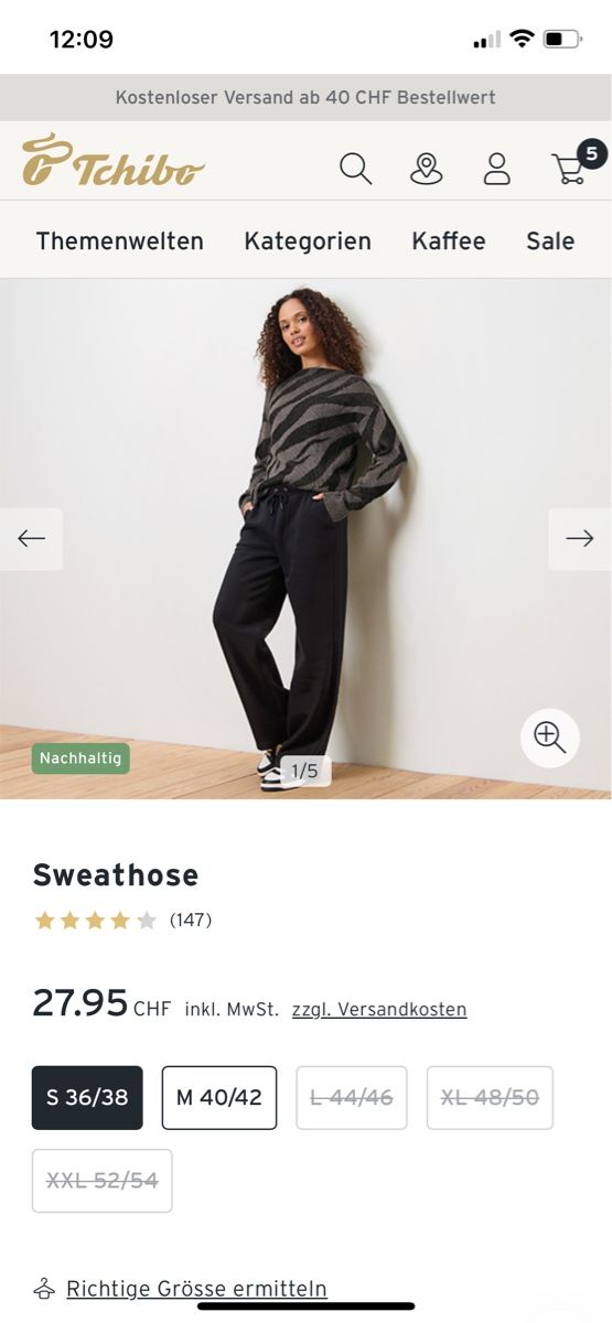 Tchibo Pantaloni: Sweathose Tchibo Gr. L schwarz neu – Nuovo (secondo la descrizione) da Rüti ZH venduto da kar_xx9l 3
