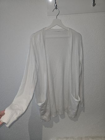 Weisse Strickjacke, Cardigan, Gr. XL, Top Zustand!