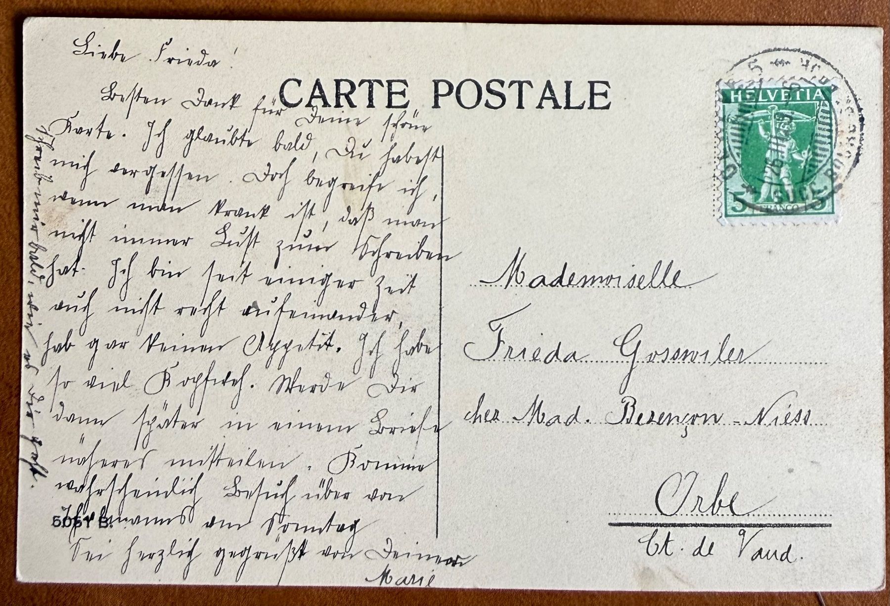 Cartoline postali: Genève - Barque devant le Parc Mont Repos 1919 – Usato da Lutry venduto da Ediego 1