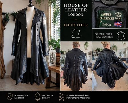 Echter Ledermantel  House of Leather London  Gr. 18