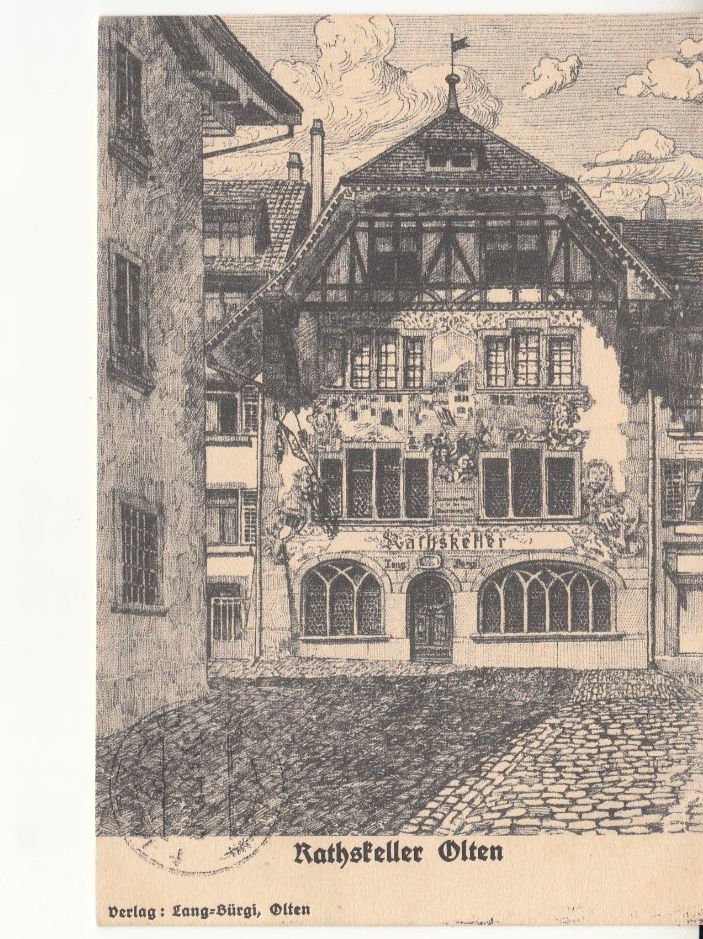 Cartoline postali: Olten Rathskeller 1923 – Usato da Bürglen TG venduto da StampGraf