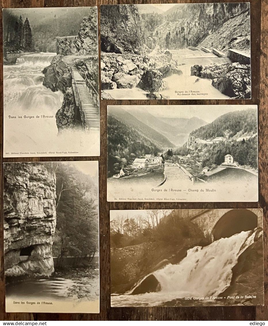 Cartoline postali: 10X CPA: Gorges de l'Areuse – Usato da Lutry venduto da Ediego