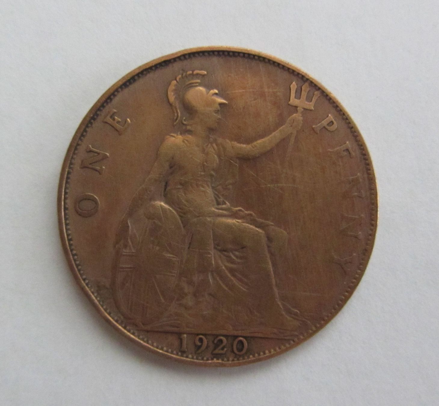 Alle Münzen: UK One Penny Grossbretannien 1920, Bronce – Gebraucht aus Malters von moc_z8d9 2