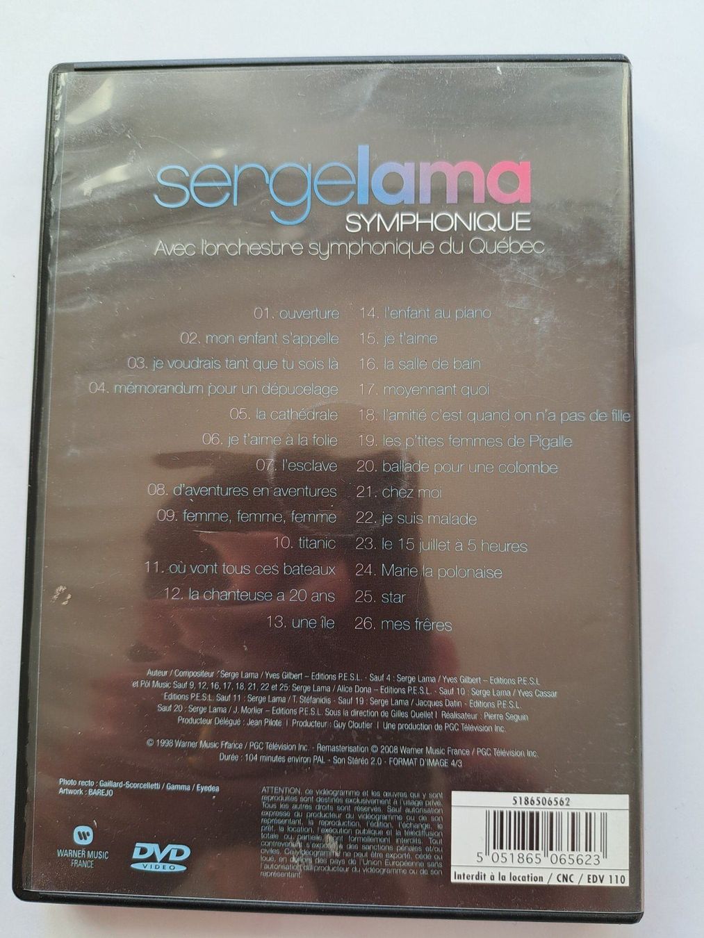 CD: DVD Serge Lama - Symphonique  – Usato da Pully venduto da bro_n52j 1