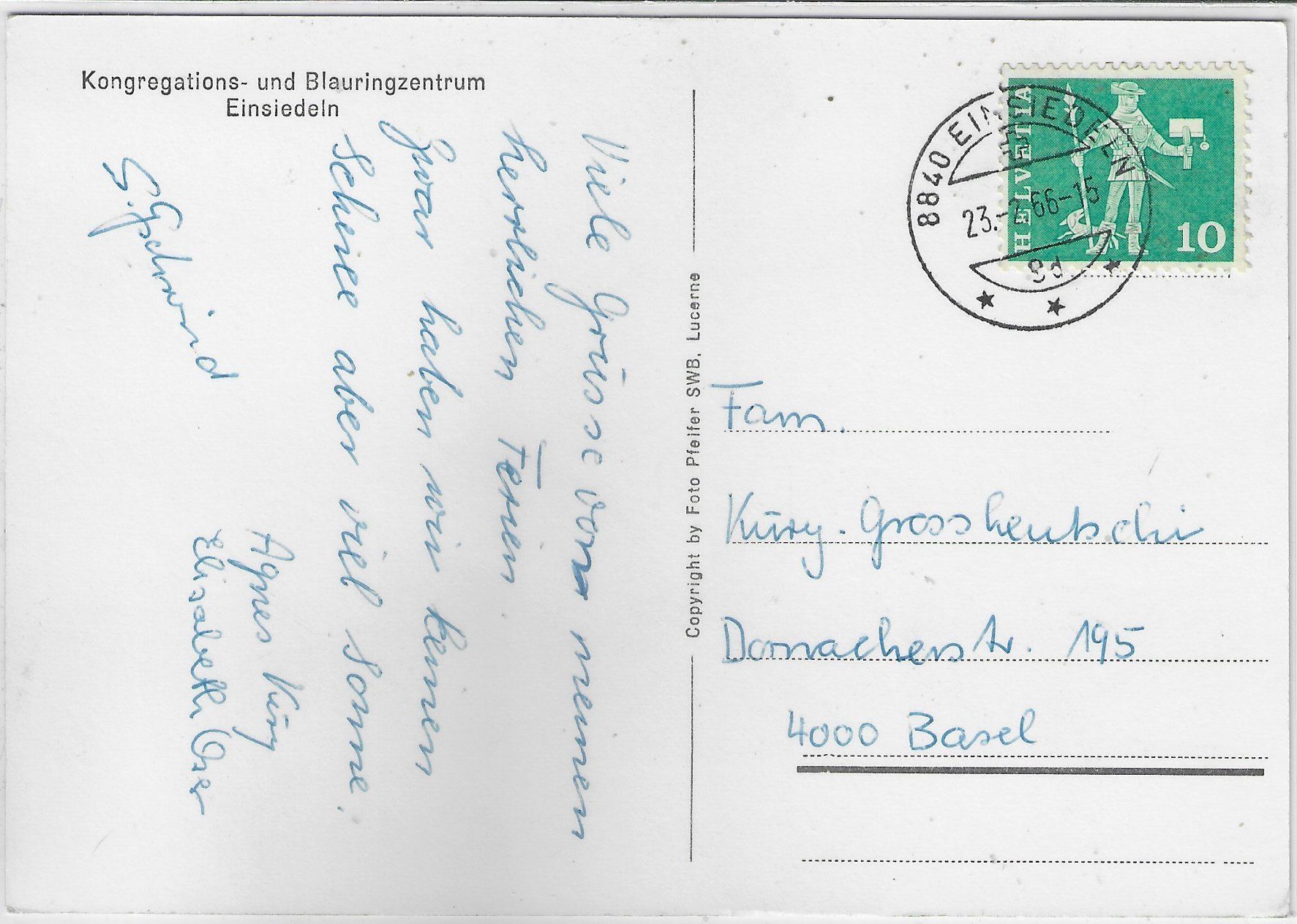 Ansichtskarten: Kongregations- und Blauringzentrum - Einsiedeln – Gebraucht aus Ettingen von Kartenplanet 1