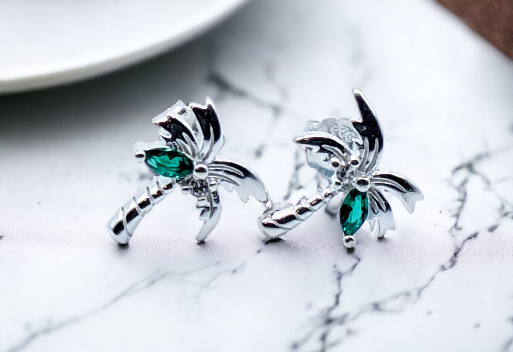 Orecchini pendenti & Orecchini a lobo: Sterling Silber Ohrstecker Palme – Nuovo e nell'imballaggio originale da Glattpark(Opfikon) venduto da Wuschel038