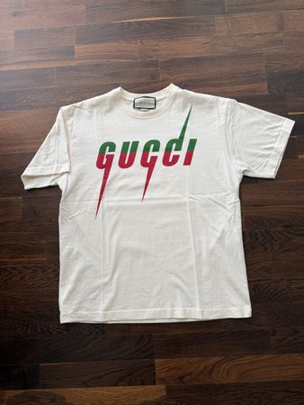 T-Shirt Cremé Farben Gucci mit Logo Grösse L 
