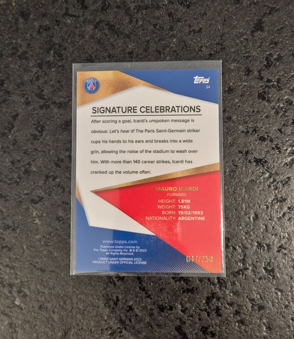 Topps Carte collezionabili: Mauro Icardi /250 - PSG - Topps – Nuovo (secondo la descrizione) da Burg AG venduto da Danoe 1