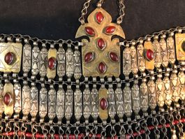 Asien Turkmenischer Kopf-Hauben-Schmuck Silber alt