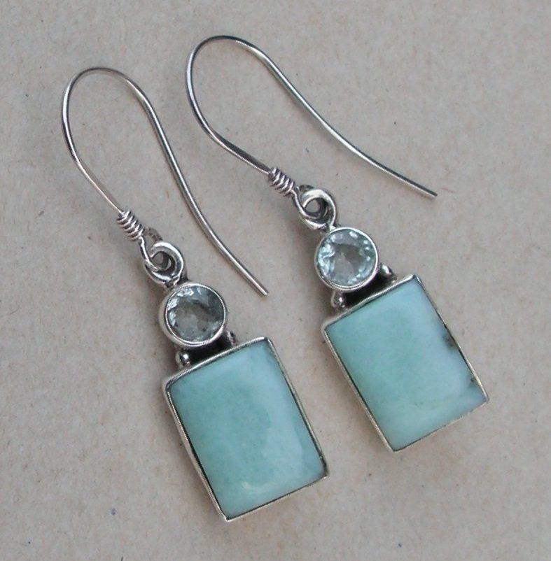 Orecchini pendenti & Orecchini a lobo: ♥ OHRHÄNGER - LARIMAR-AQUAMARIN - SILBER – Nuovo (secondo la descrizione) da Derendingen venduto da Editka