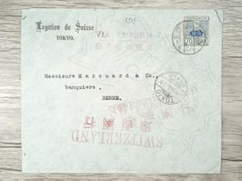TR10 Enveloppe + Timbre Japon 1915 - Via America