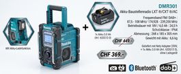 Makita DMR301 Baustellenradio mit Ladefunktion + 18V Akku