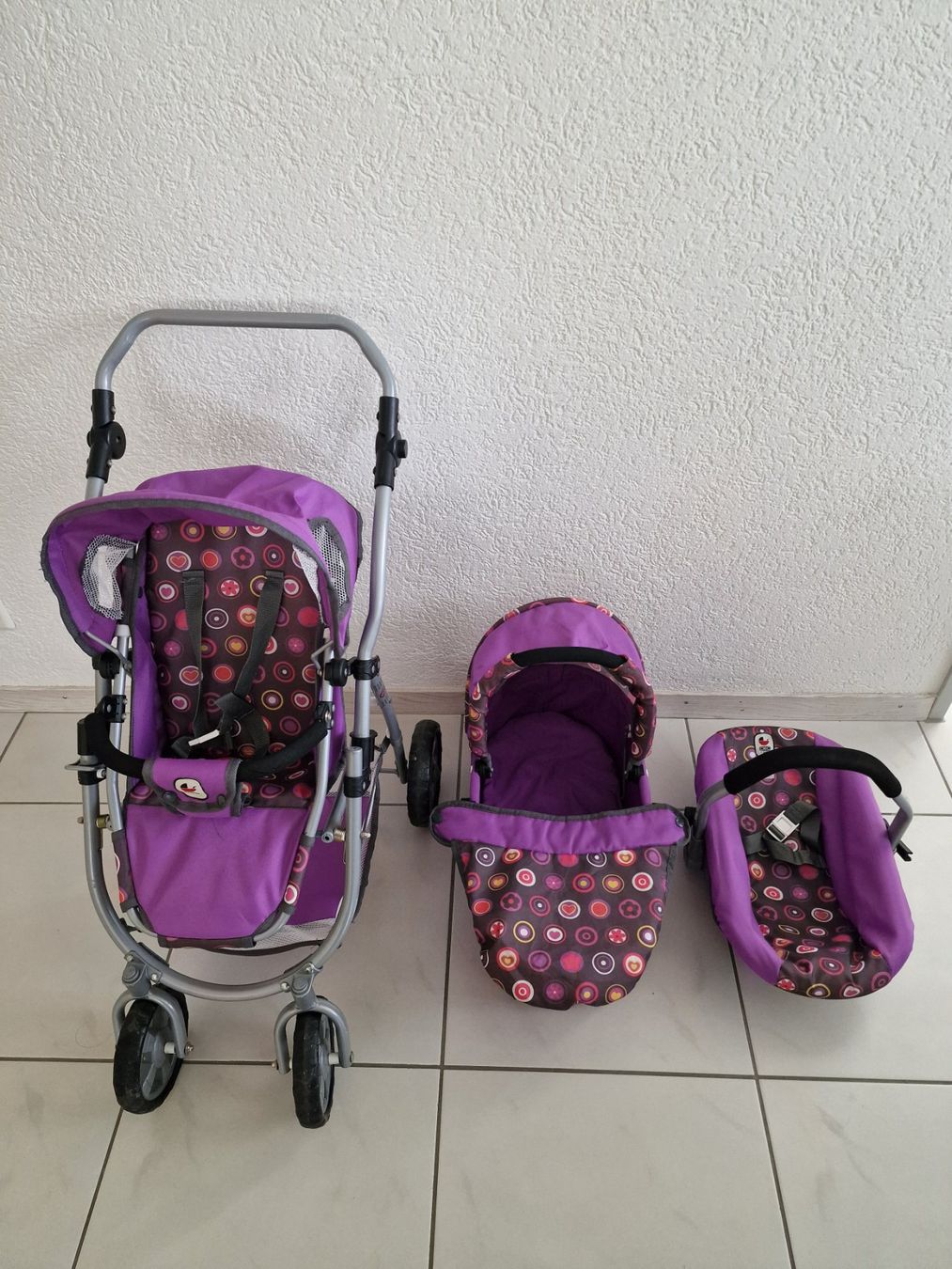 Carrozzine per bambole: Puppenwagen/Buggy/Maxi Cosi – Usato da Rain venduto da JLT1020