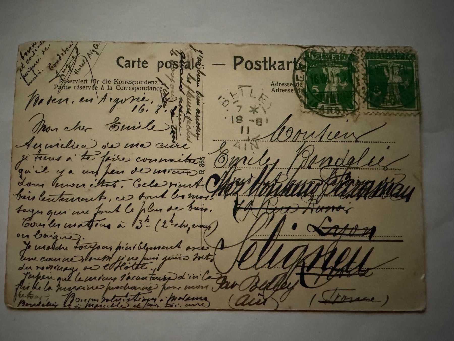 Cartes postales: BADEN - Casino mit Terrasse 1911 - Ansichtskarte – D'occasion à Tegerfelden par siebenmacky 1