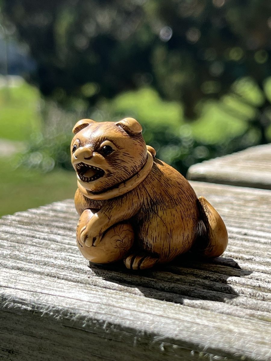 Statuette: 4 netsuke bunny, hund, ratte, welpe – Usato da Lengnau BE venduto da Meij 2