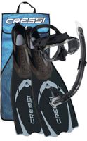 Cressi Plum 4-teiliges Schnorchel Set schwarz Gr. 41/42