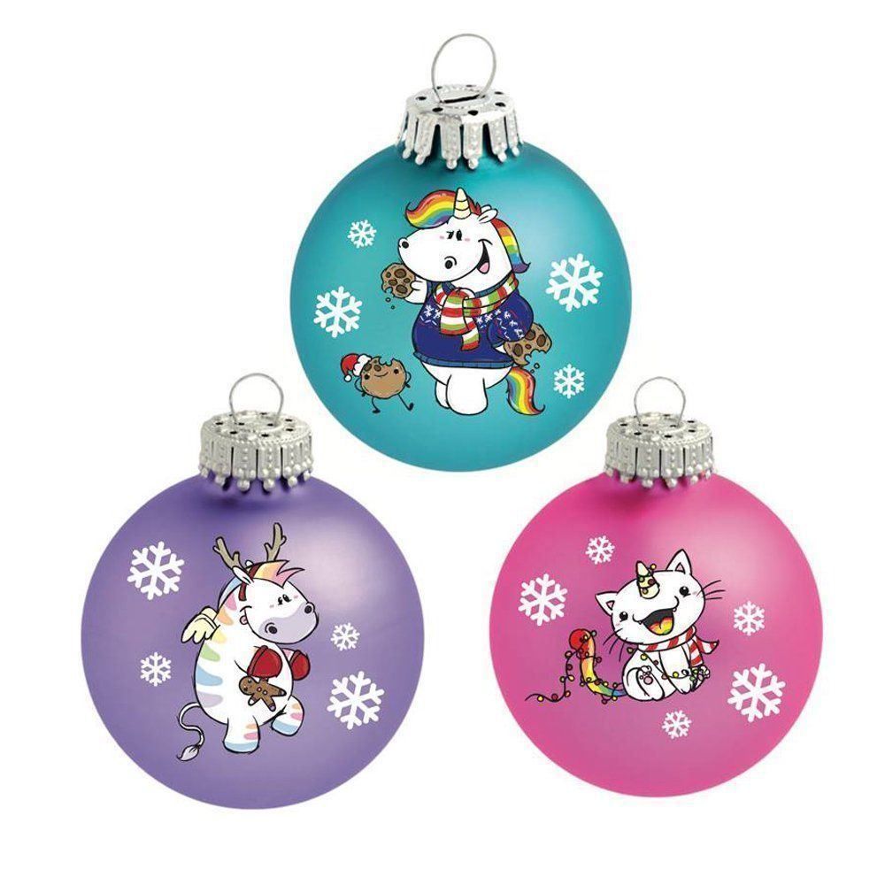 Tutte le decorazioni: pummeleinhorn Weihnachtskugeln (3er Set) gemischtes Set – Nuovo e nell'imballaggio originale da Buchs SG venduto da Billikatze5