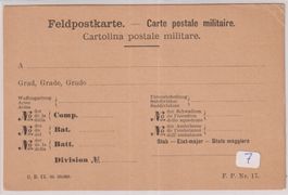 Z19) ) Postkarte, Feldpostkarte, sehe Scan