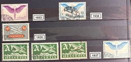 Timbres suisses 1933 à 1938