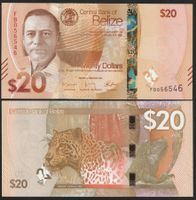 Belize 20 Dollars UNC 2025