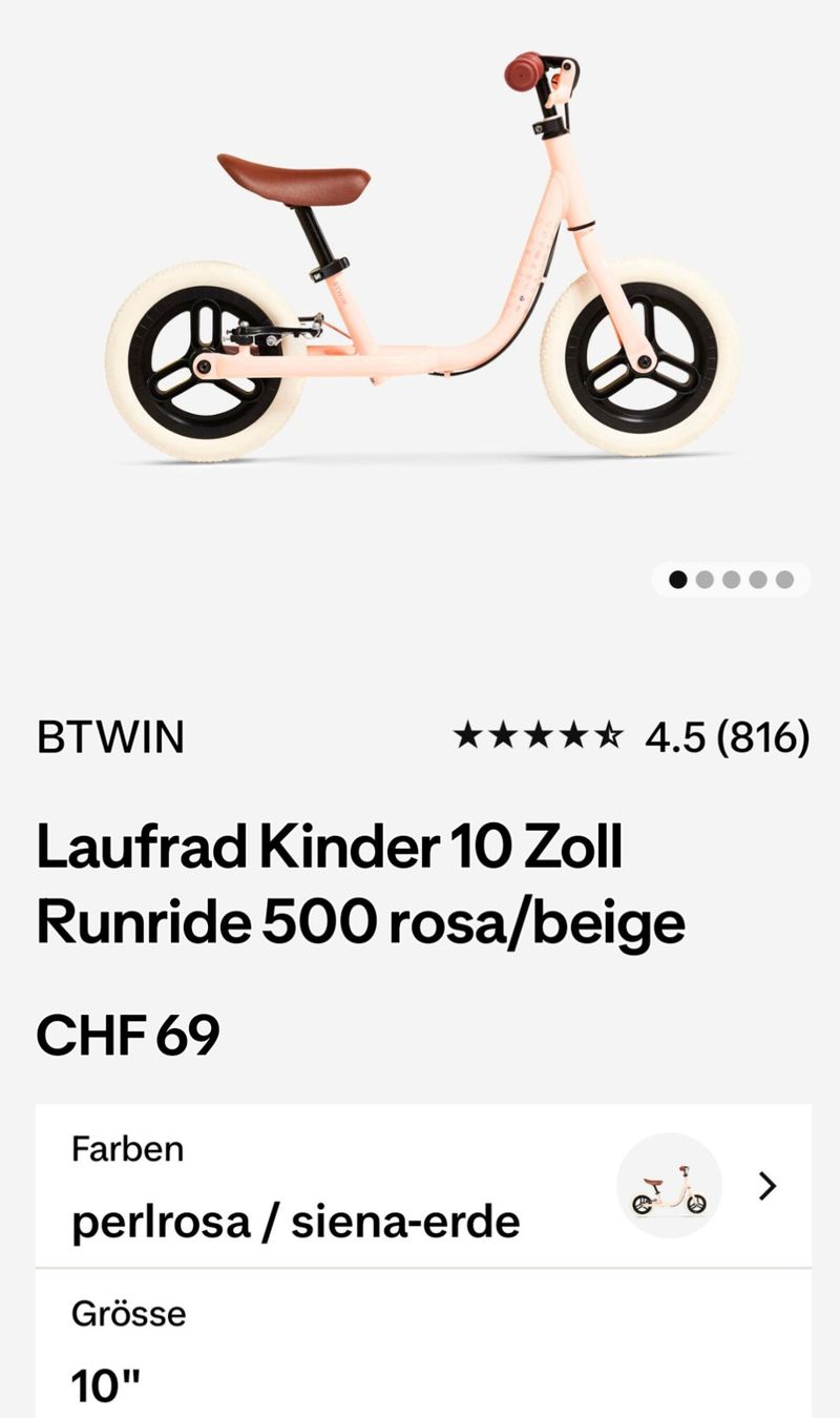 Veicoli per bambini: Laufrad BTWIN 10 Zoll – Usato da Zürich venduto da sav_8c2f 5