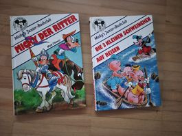 2 alte Micky's Junior-Buchclub Bücher, Micky der Ritter,