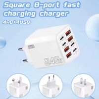 USB Ladegerät 240W 8-Port 4PD 4USB weiss