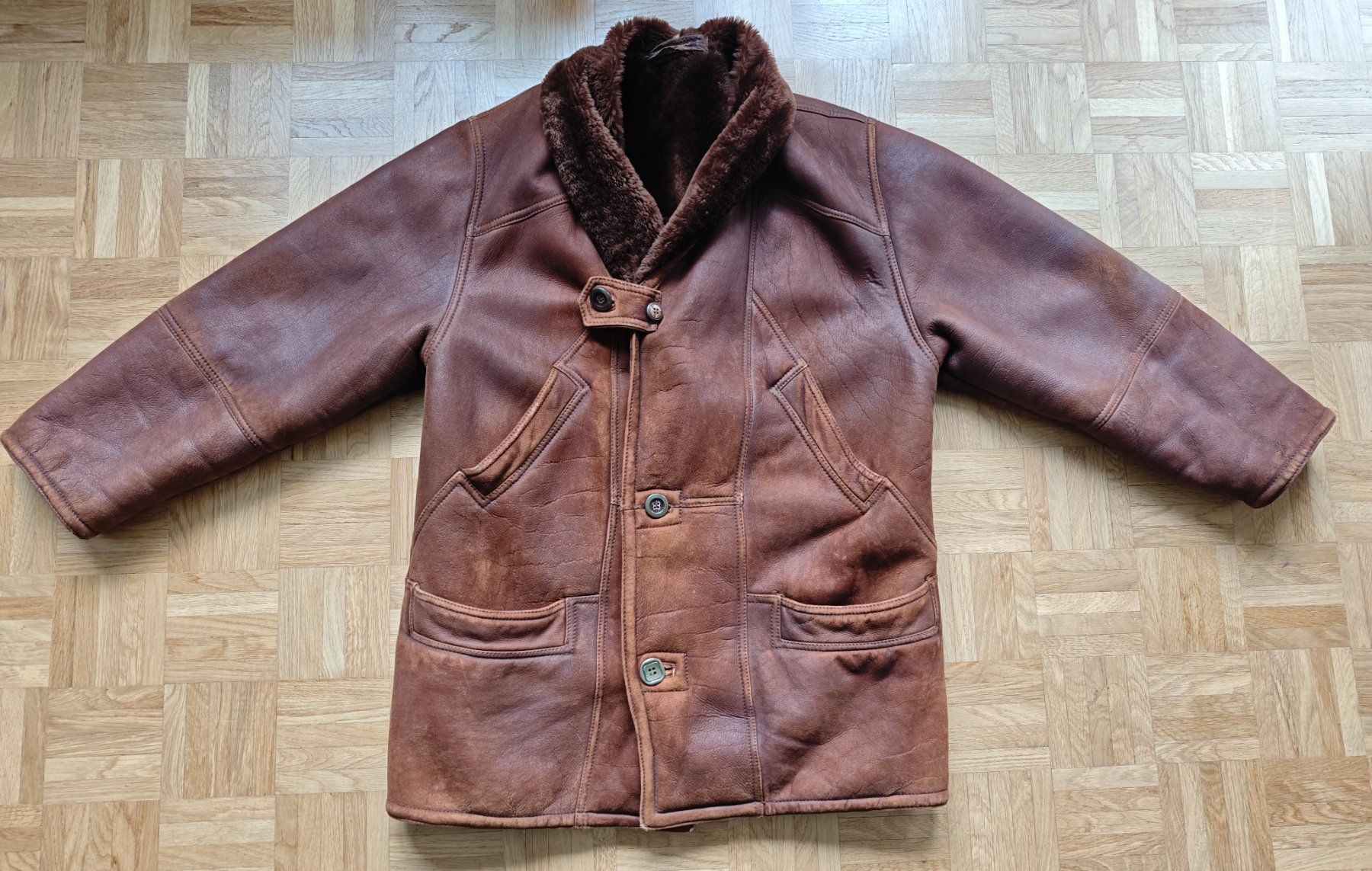 Cappotti: Originaler hochwertiger Vintage Shearling Ledermantel – Usato da Liebefeld venduto da manyawoods