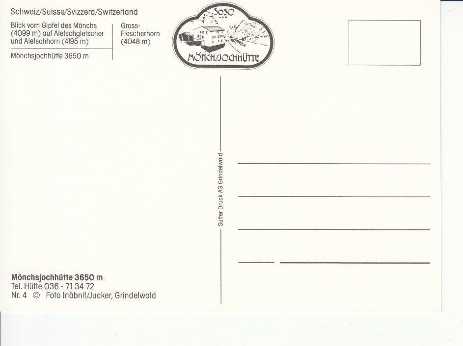 Ansichtskarten: Mönchsjochhütte um 2005 – Gebraucht aus Bürglen TG von StampGraf 1