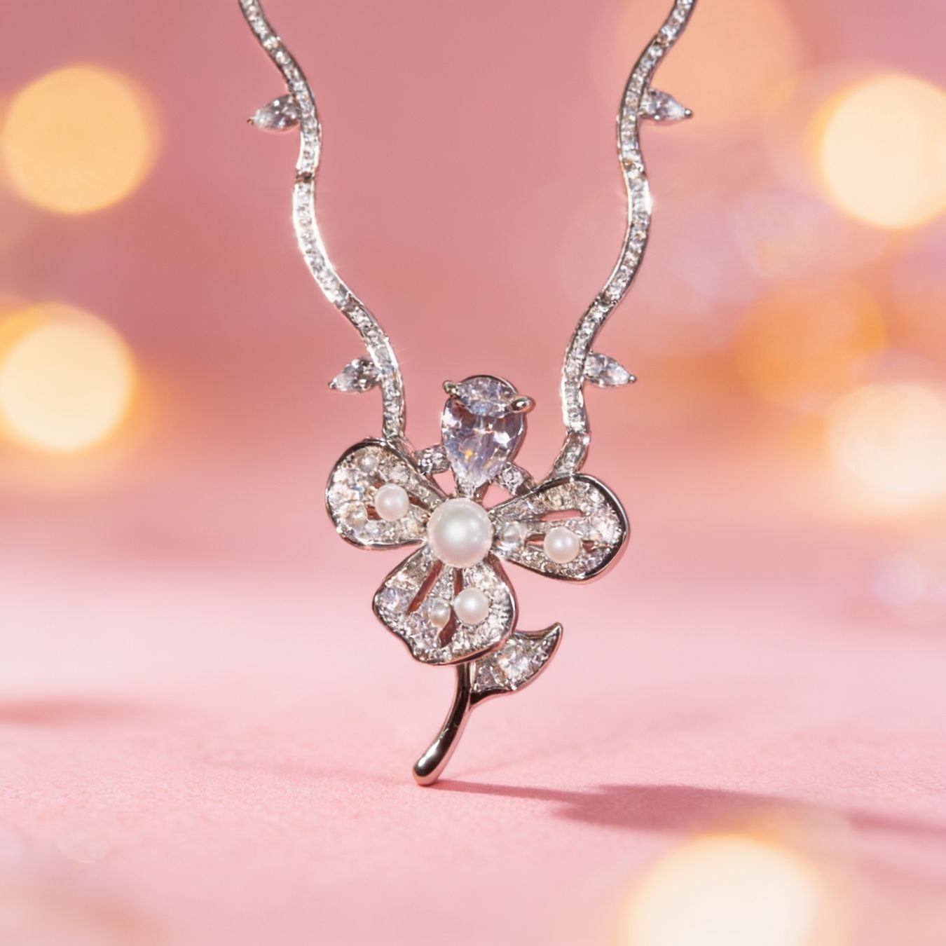 Colliers: Collier et Broche Fleur Couture – Neuf avec emballage d'origine à St-Maurice par Sandrinette123 2