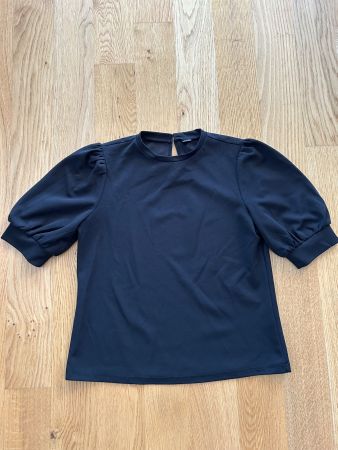 Schwarze Bluse mit Puffärmeln, Gr. 36 / S