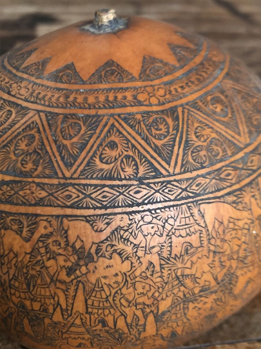 Sculture & Statue: Peru Folk Kunstobjekt Gourd - Mate Burilado – Usato da Hedingen venduto da jackie74 2