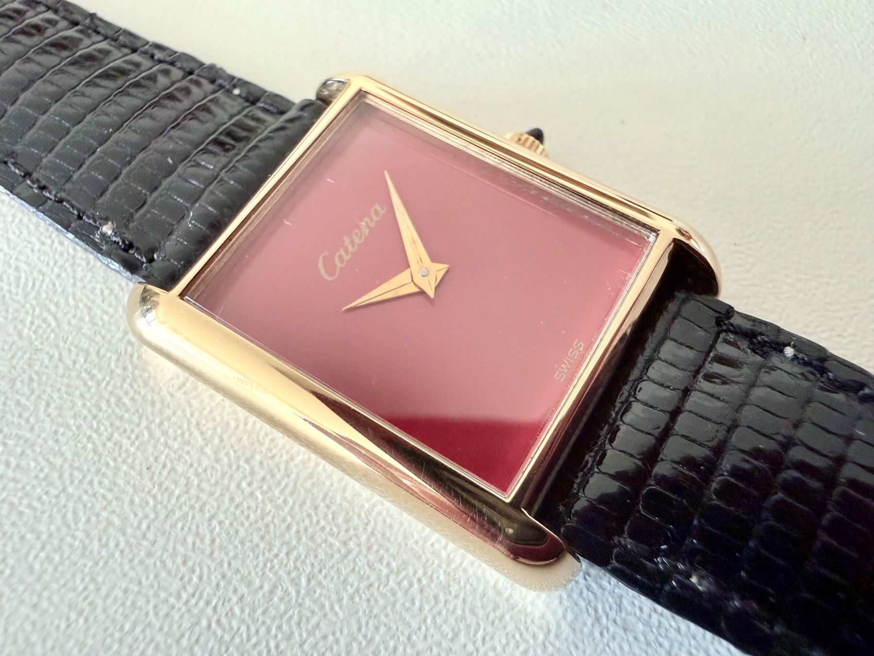 Orologi: CATENA "Tank" type, MEDIUM, Plaqué or, Mechanical, Swiss – Nuovo e nell'imballaggio originale da Le Mont-sur-Lausanne venduto da LycaGallery 2